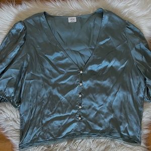 Wilfred Light Blue Cropped Blouse